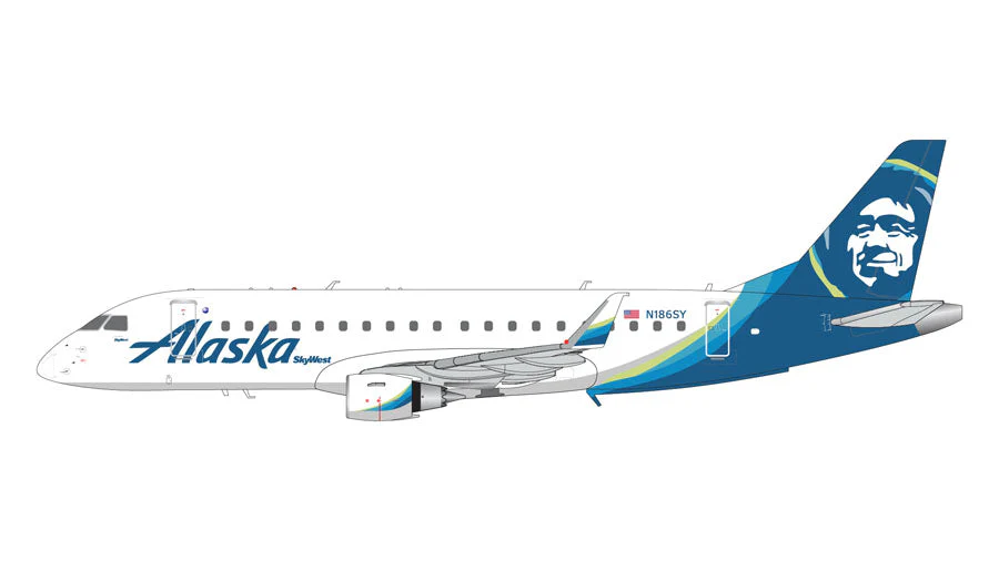 1/200 Alaska Airlines E175 Gemini Jets G2ASA1041 - Image 2