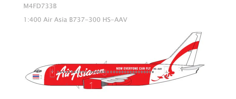 *1/400 AirAsia B 737-300 Miniature Models M4FD733B - Image 4
