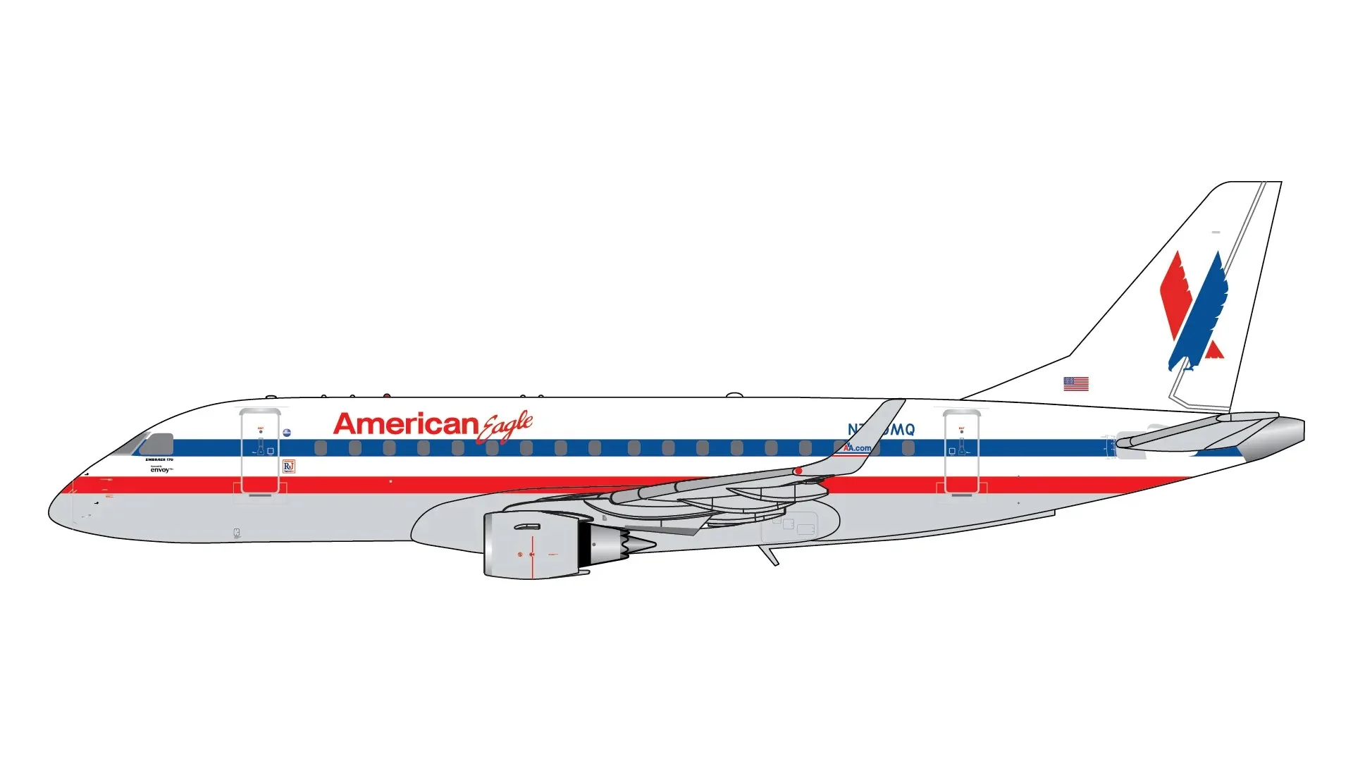 *1/400 American Airlines ERJ-170 "Retro Livery" Gemini Jets GJAAL2056 - Image 2