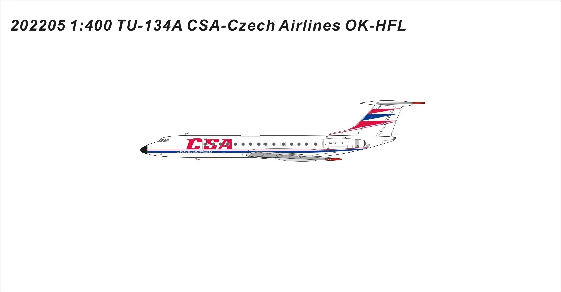 *1/400 CSA - Czech Airlines TU-134A Panda Models 202205 - Image 4