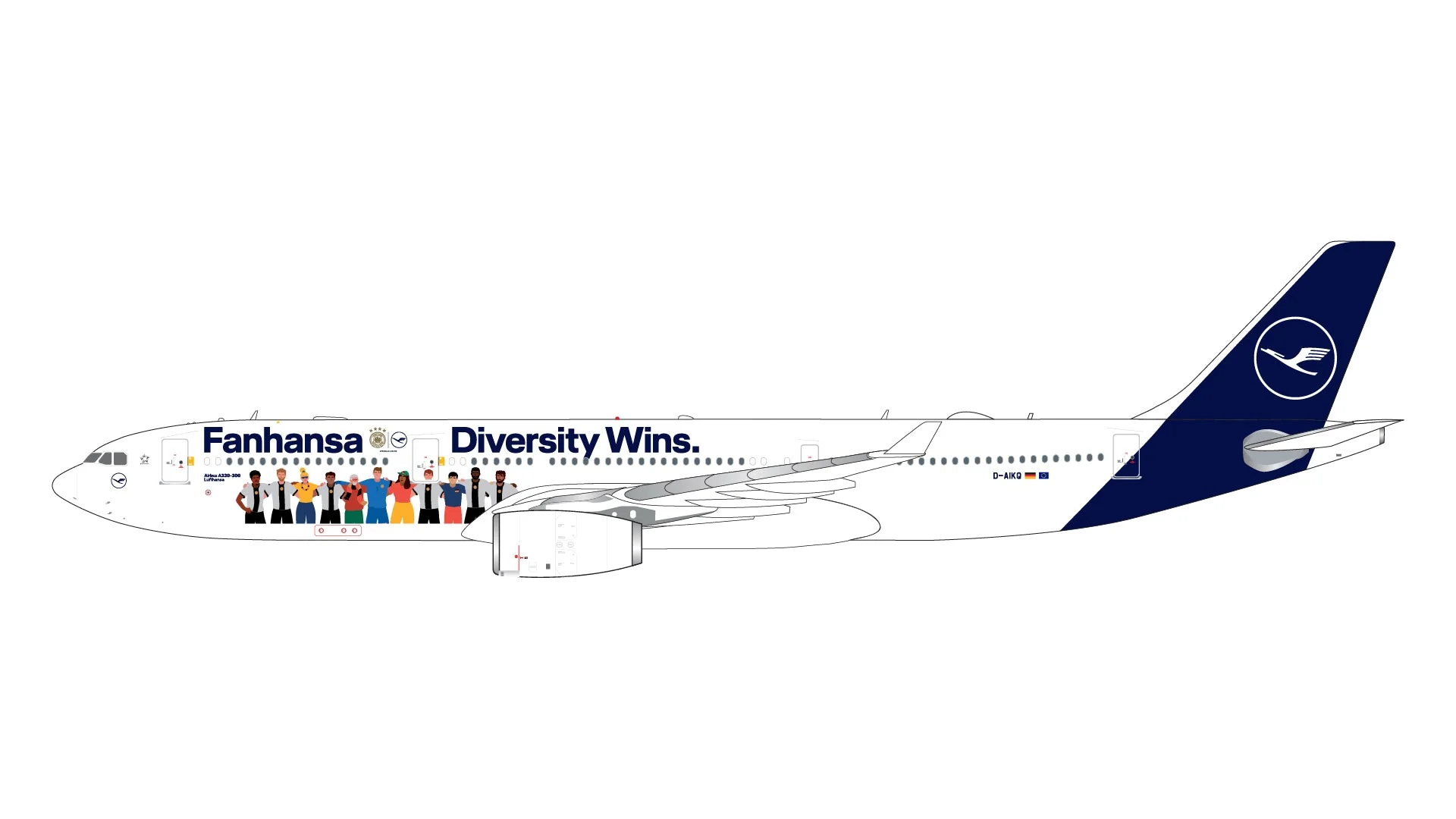 * 1/400 Lufthansa A330-300 D-AIKQ “Fanhansa Diversity Wins” livery Gemini GJDLH2191