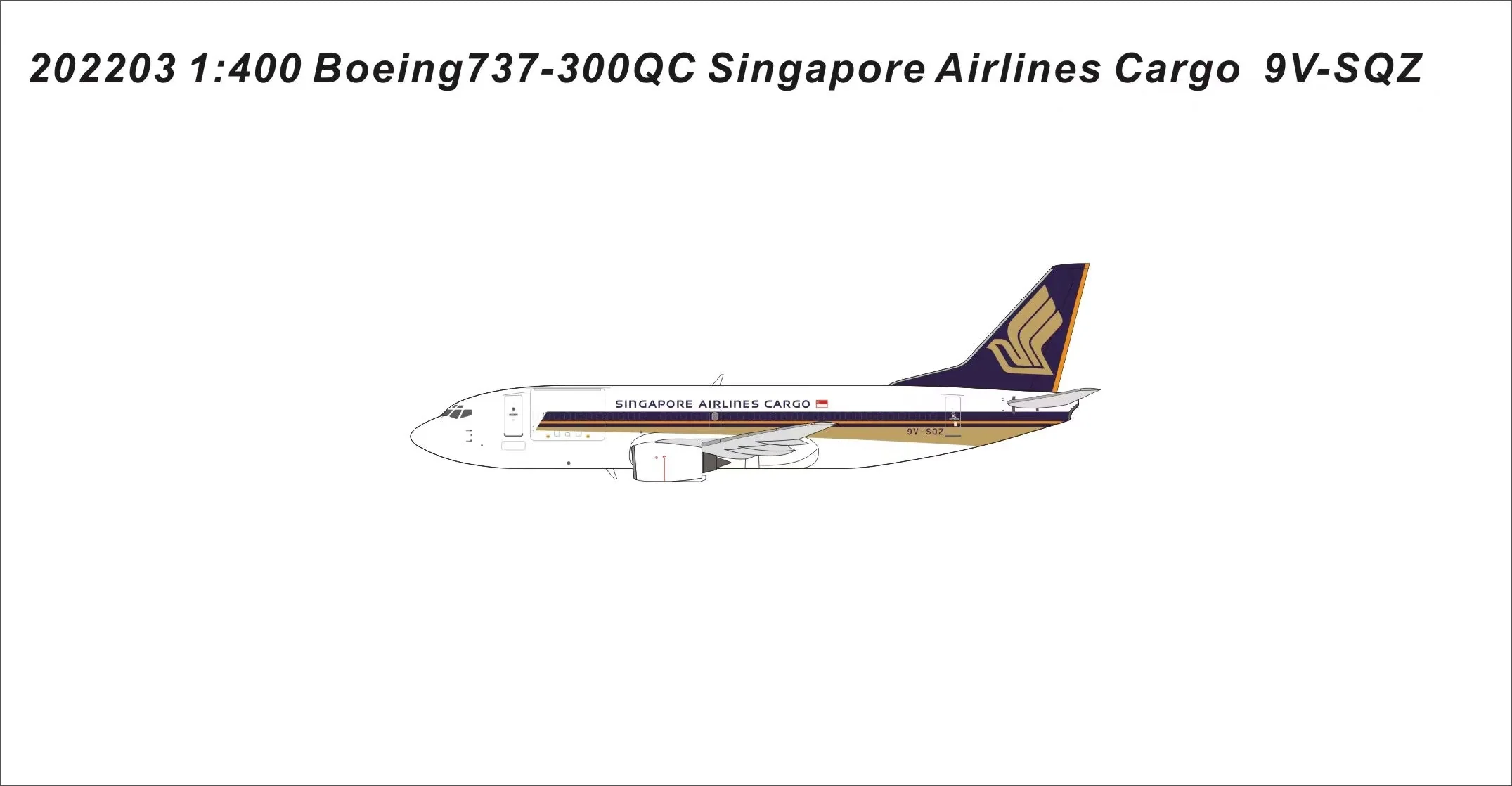 *1/400 Singapore Airlines Cargo B 737-300QC Panda Models 202203 - Image 4