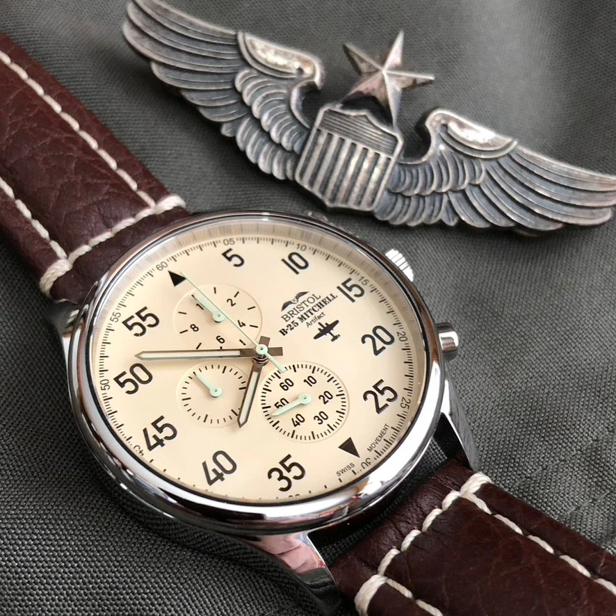 B-25 Mitchell Tribute Watch - Beige Dial - Image 3