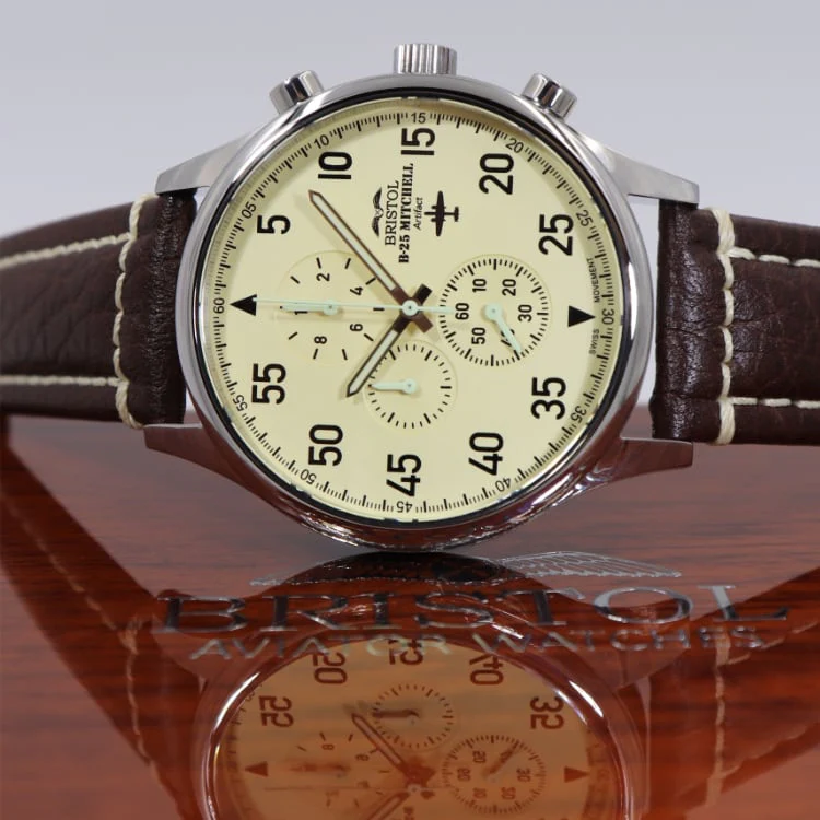 B-25 Mitchell Tribute Watch - Beige Dial - Image 4
