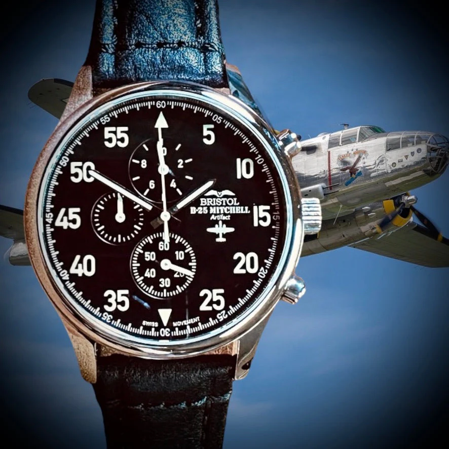 B-25 Mitchell Tribute Watch - Black Dial - Image 3