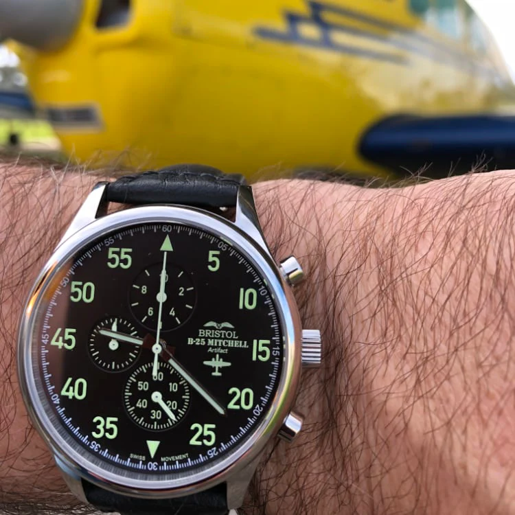 B-25 Mitchell Tribute Watch - Black Dial - Image 5
