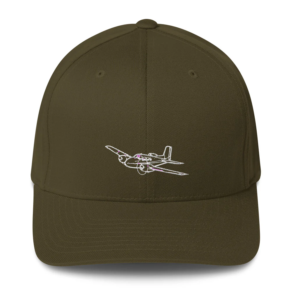 Beechcraft Twin Bonanza Powerhouse 2 Embroidered Hat - Image 7