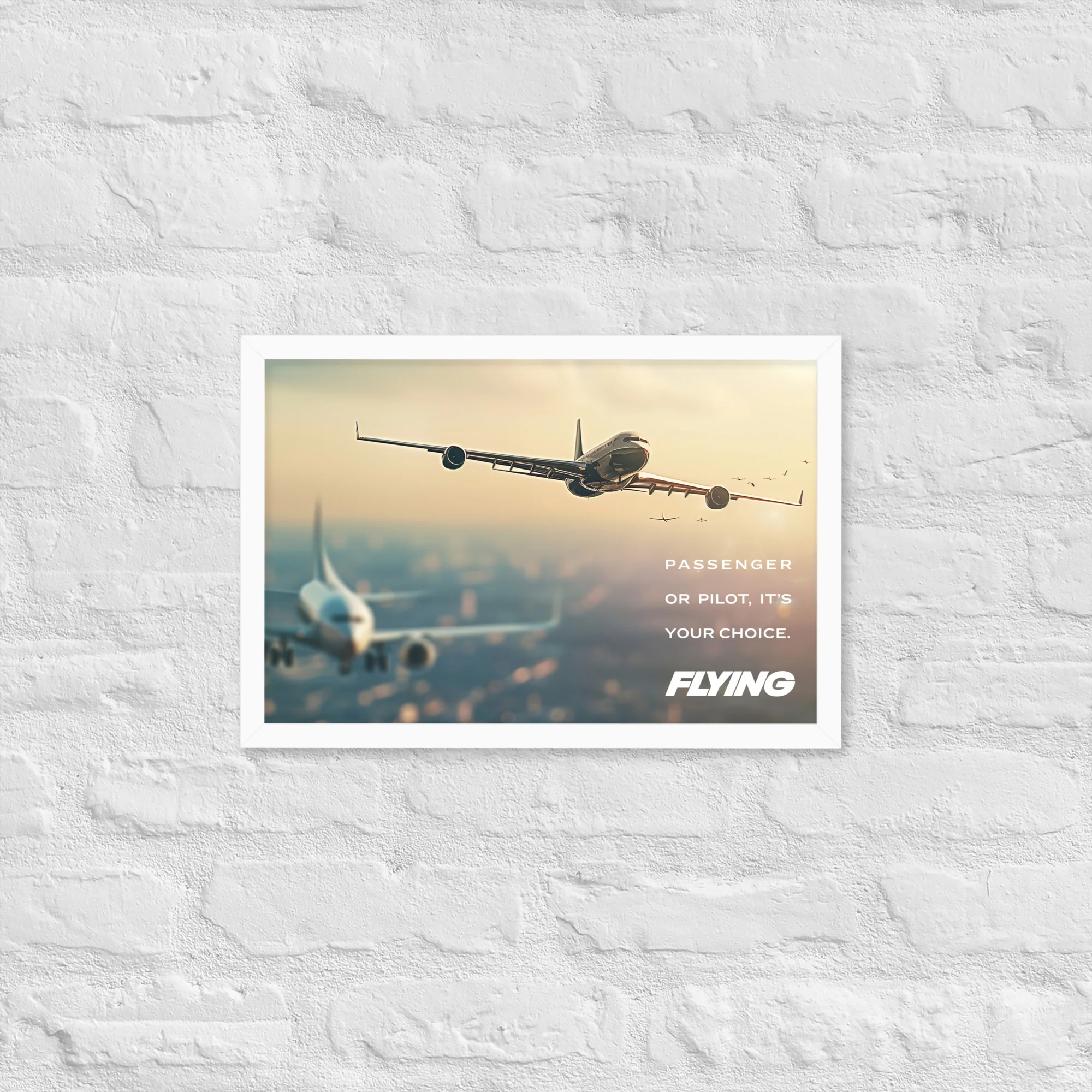 FLYING Passenger or Pilot Framed Print - 12"x18" - Image 3