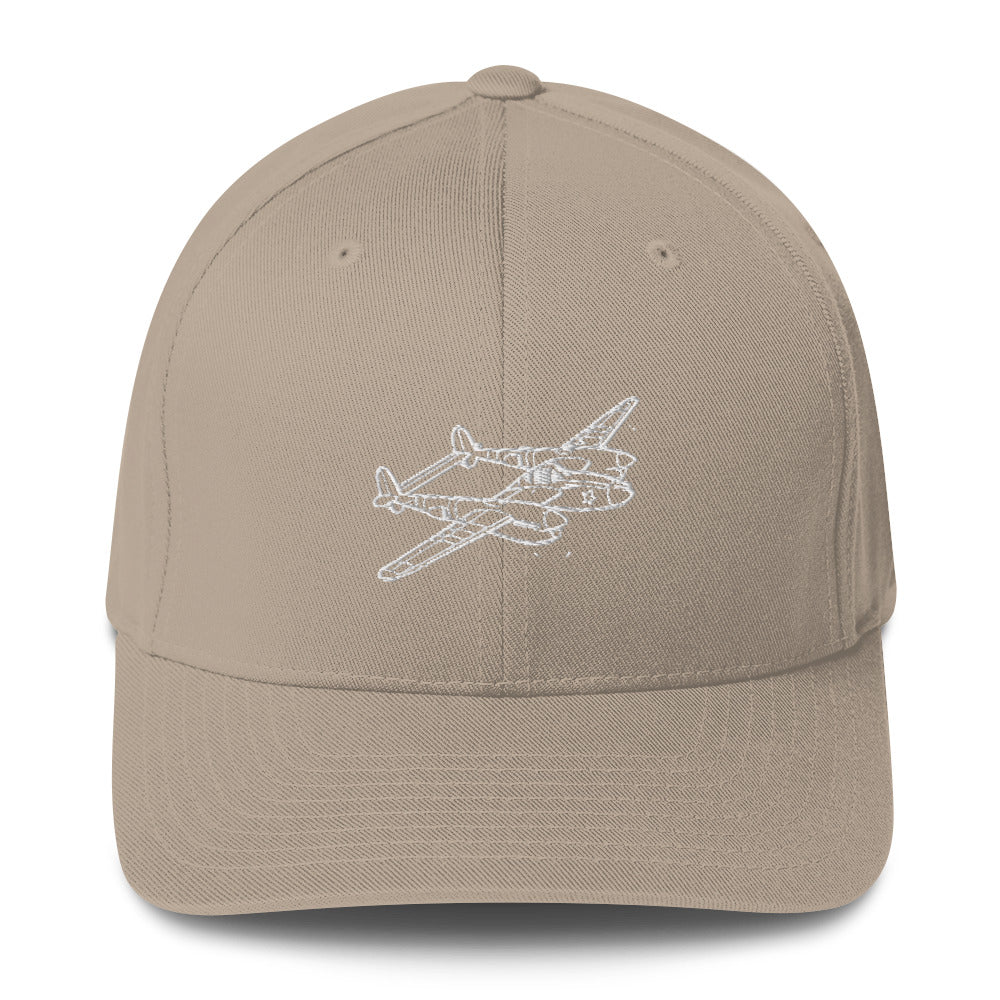 Lockheed P-38 Lightning 4 Embroidered Hat - Image 7