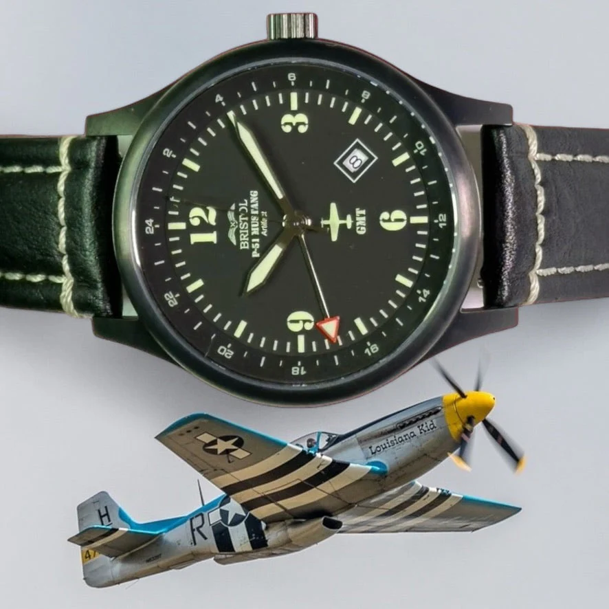 P-51 Mustang Tribute Watch - Black Dial - Image 4