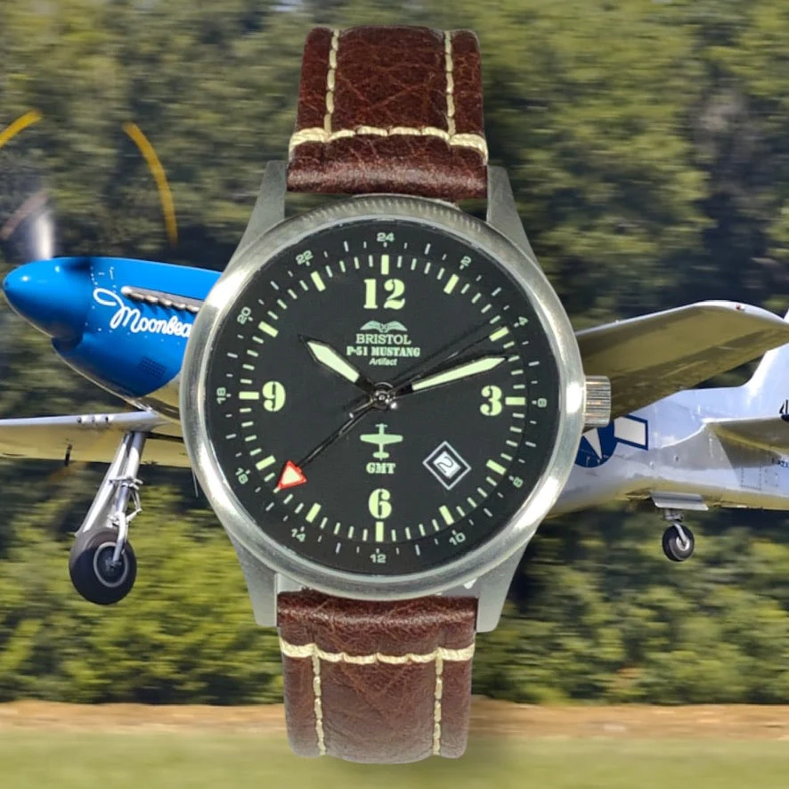 P-51 Mustang Tribute Watch - Black Dial - Image 4